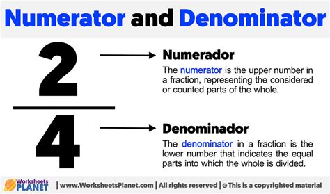 Numerator and Denominator .